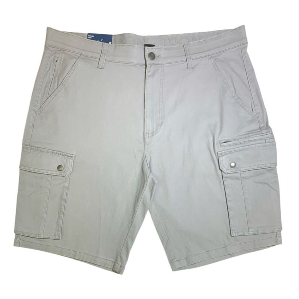 Grey - Iron Clothing Co. Men's Regular Fit Stretch Cargo Short with Side Zipper